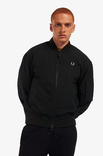 Fred Perry Pehmustettu Bomber Miesten Takki Mustat | FI 1831ILHS